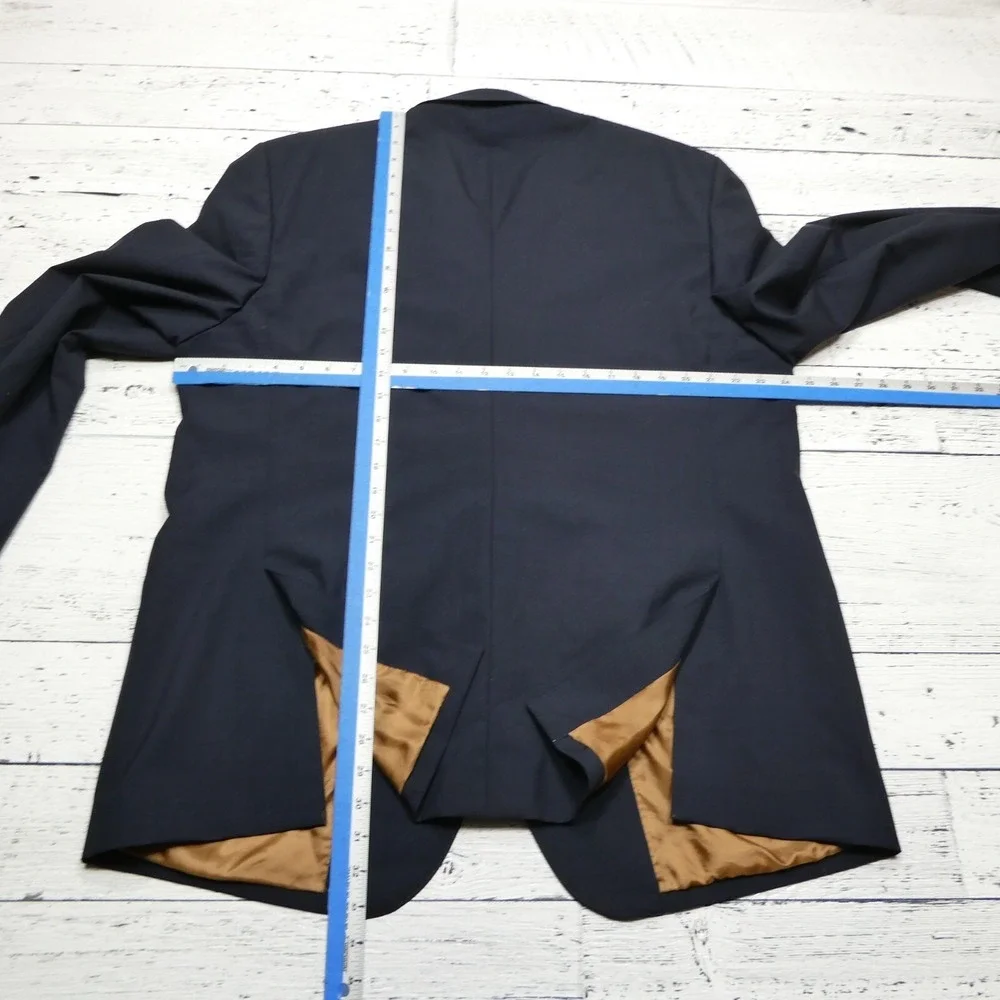 Max Davoli Baroni Super 150s Wool Suit‎ Jacket Blazer Blue Mens Size 48R